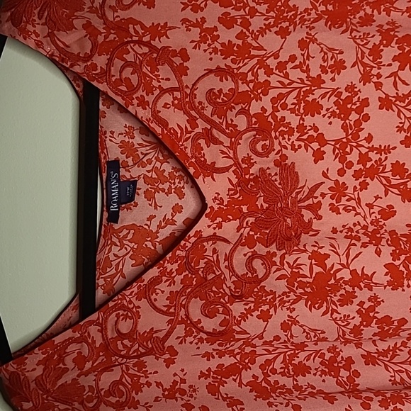 Roaman's Floral Tunic with Embroidered Neckline - 22W - Picture 4 of 9